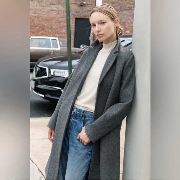 FELT TEXTURE COAT Sz Medium Gray - Picture 6 of 10